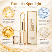 Transferproof Color-Changing Lipstick & Lip Tint with Gold Flakes