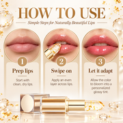 Transferproof Color-Changing Lipstick & Lip Tint with Gold Flakes