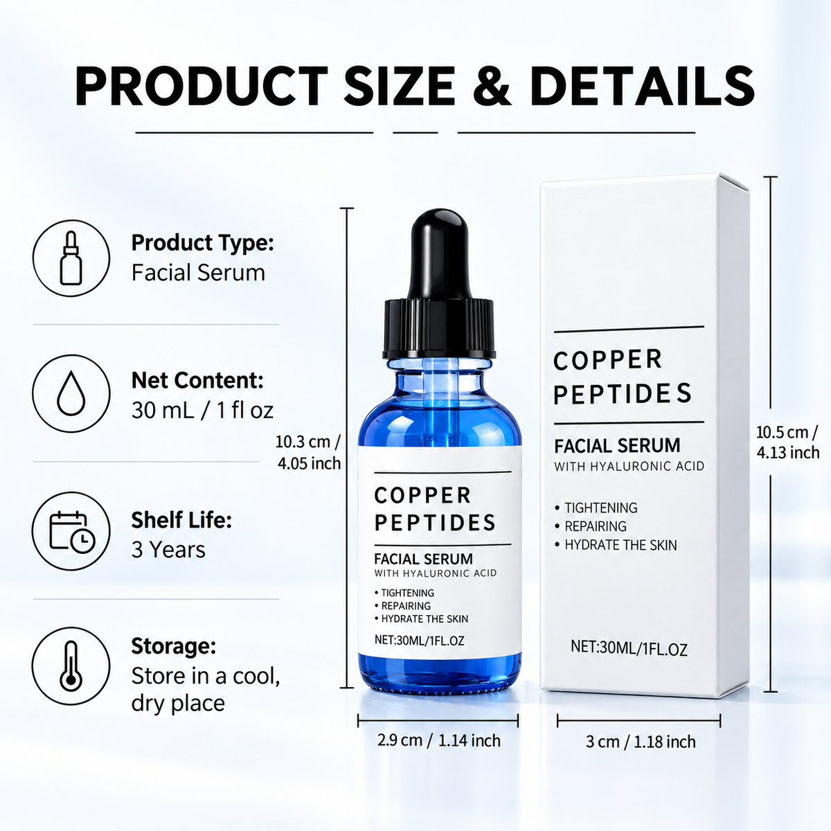 Copper Peptide Serum with GHK-Cu + Hyaluronic Acid