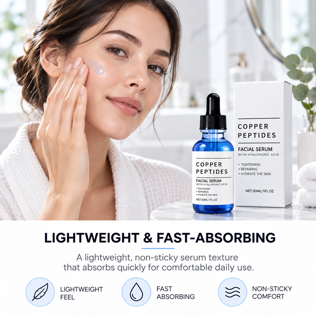 Copper Peptide Serum with GHK-Cu + Hyaluronic Acid