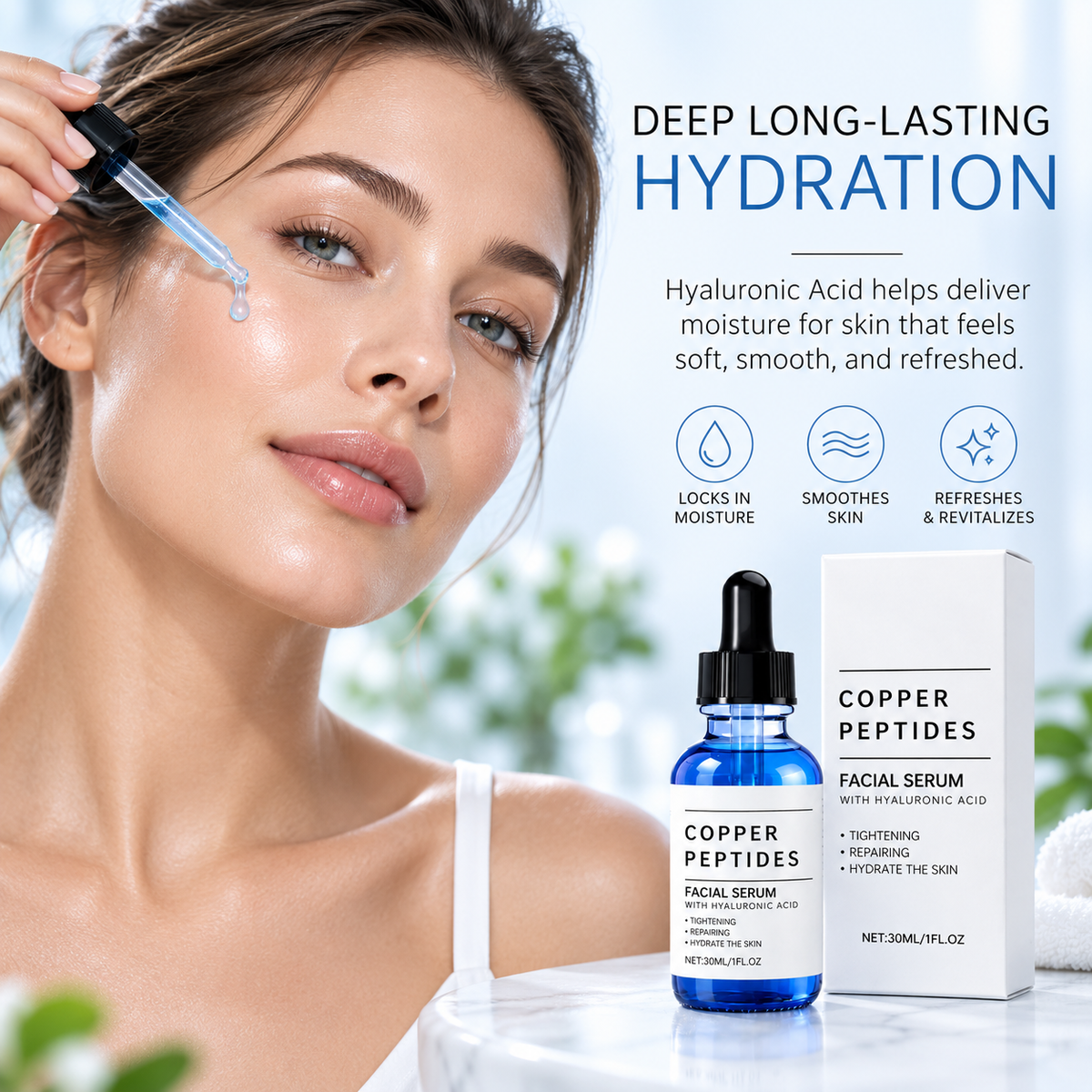 Copper Peptide Serum with GHK-Cu + Hyaluronic Acid