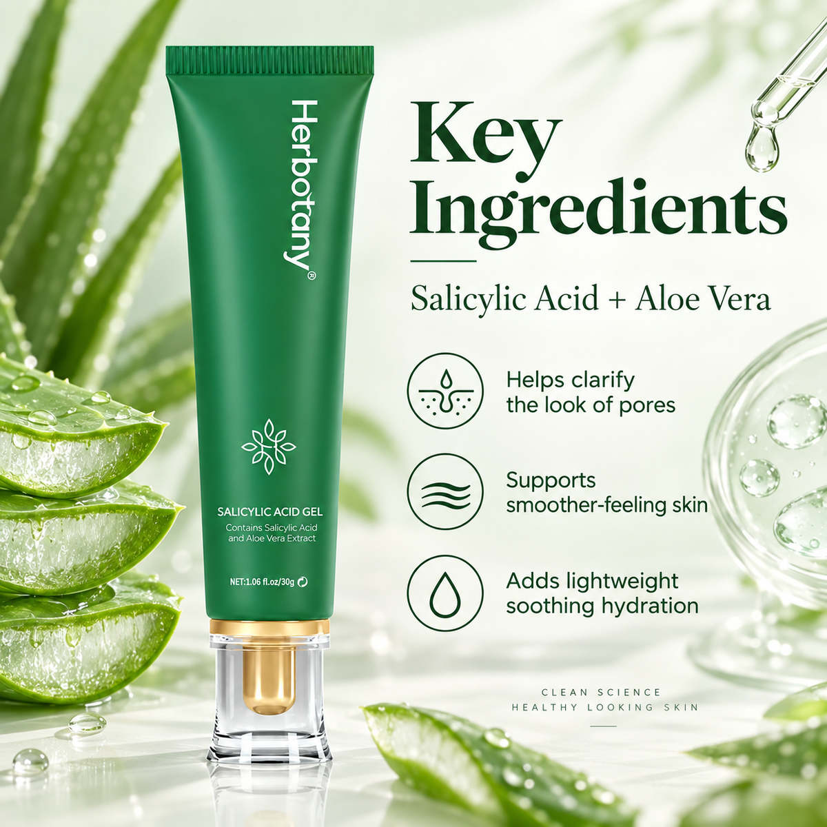 Salicylic Acid Gel for Face with Aloe Vera