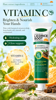 Brightening Hand Cream for Dry Hands with Licorice Root  & Vitamin C