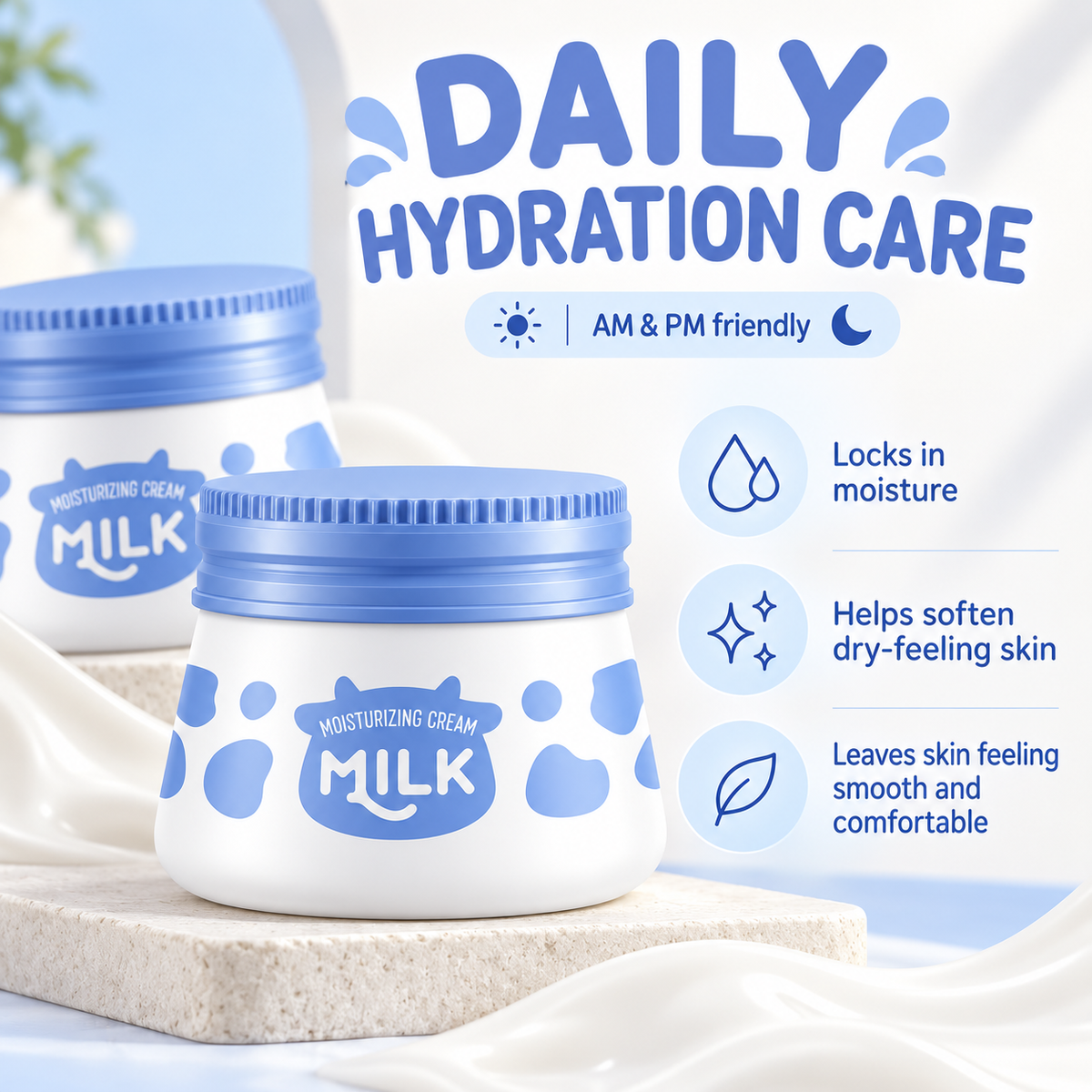 Milk Moisturizer for Face with Hyaluronic Acid & Niacinamide