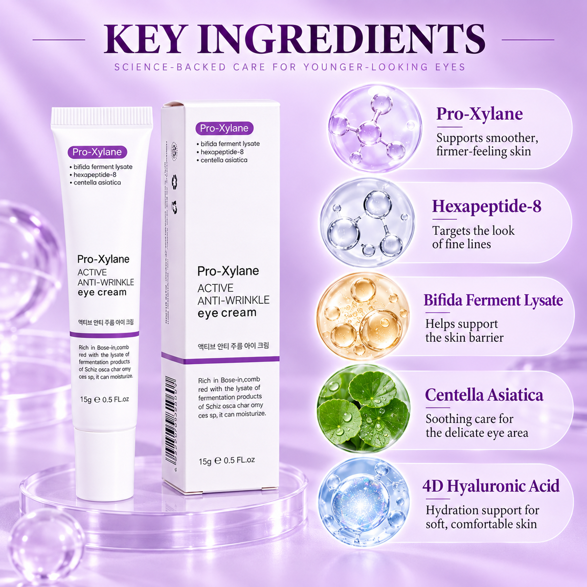 Anti-Aging Eye Cream for Dark Circles with Pro-Xylane