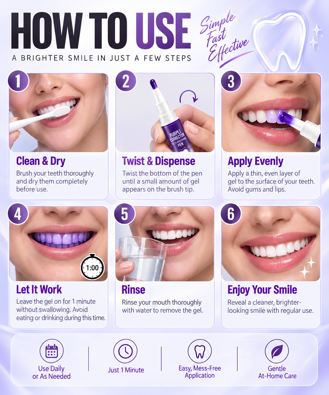 Purple Teeth Whitening Pen