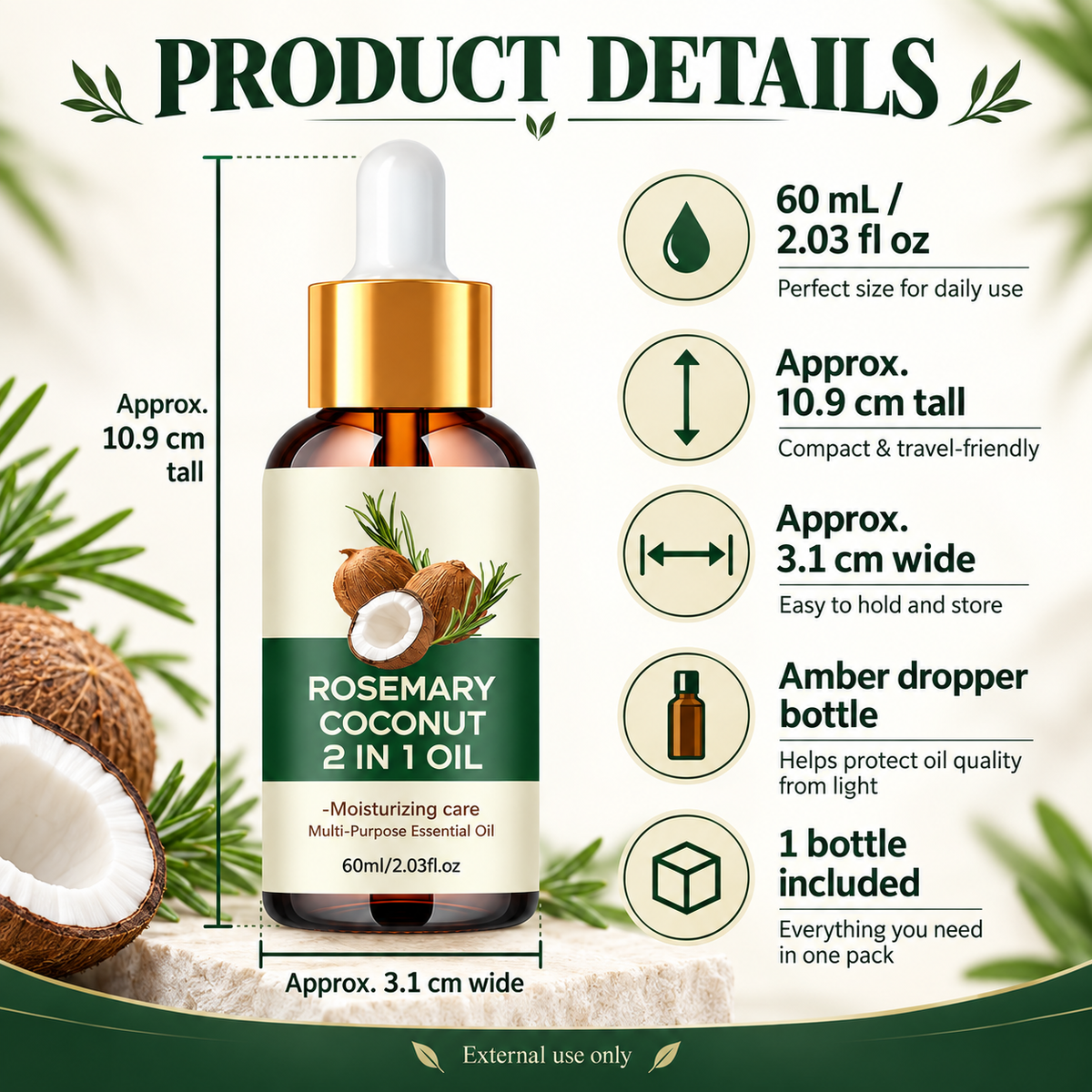 Rosemary Oil for Hair with Coconut Oil for Dry Scalp