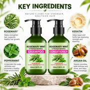 Rosemary Shampoo and Conditioner Set with Mint & Biotin