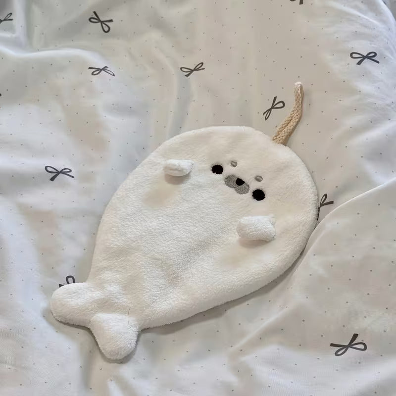 Cute Seal Hanging Hand Towel for Bathroom