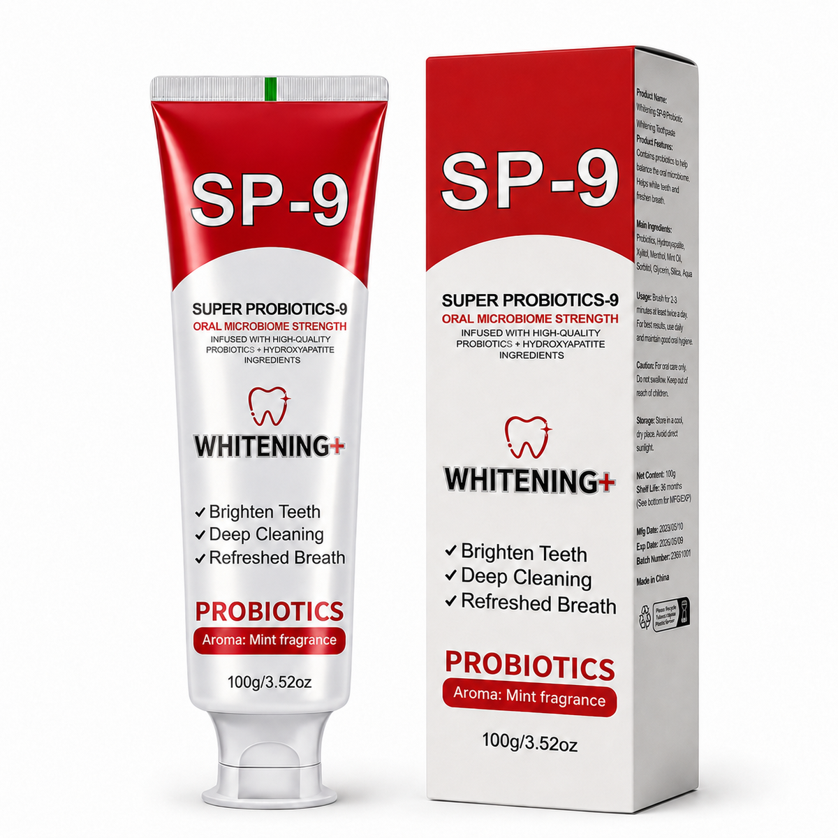 SP-9 Probiotic Whitening Toothpaste with Hydroxyapatite