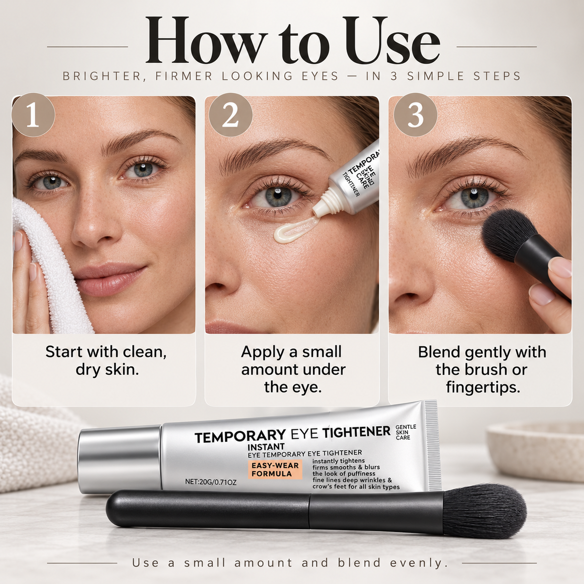 Temporary Eye Tightener for Bags, Puffiness & Fine Lines