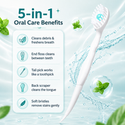5-in-1 Disposable Travel Toothbrushes with Mint Beads