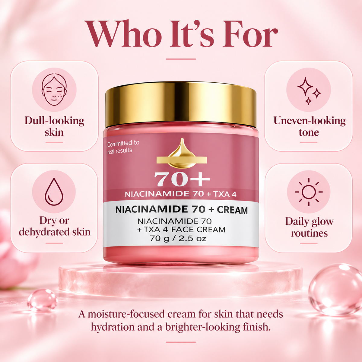 Niacinamide + 4% TXA Cream for Brightening & Dark Spots