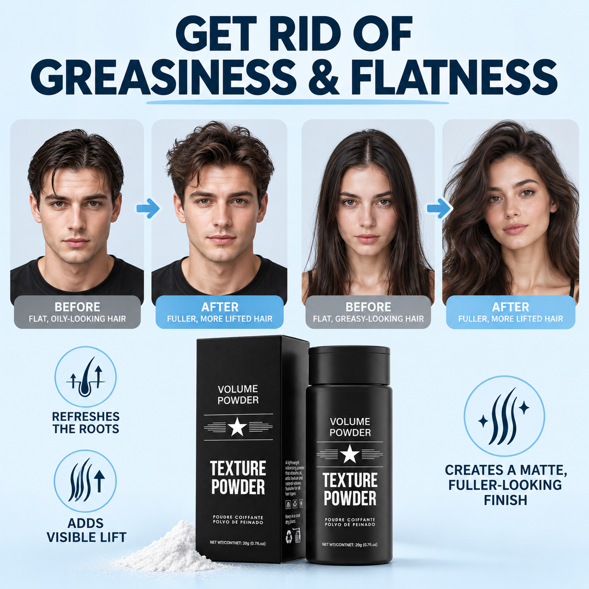 Hair Texture Powder for Men – Volume & Matte Finish