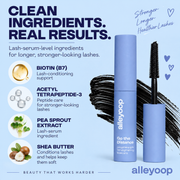 Alleyoop Go the Distance lash serum ingredients infographic