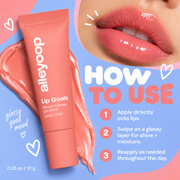 Alleyoop Lip Goals how to use infographic