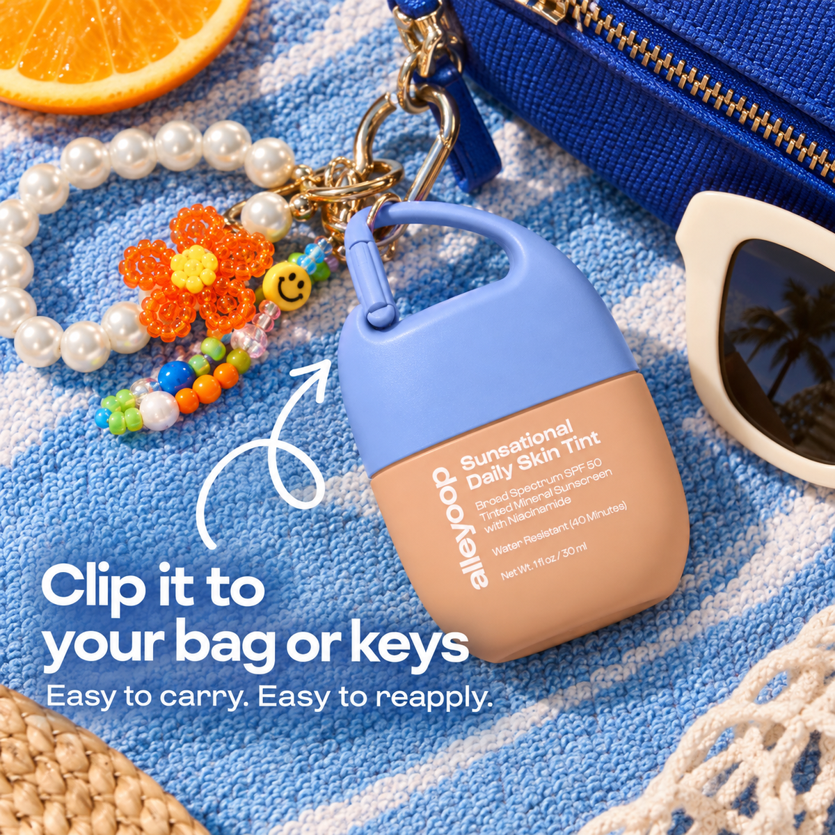 Alleyoop Sunsational clip-and-go bottle
