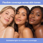 Flexible skin tint coverage across skin tones