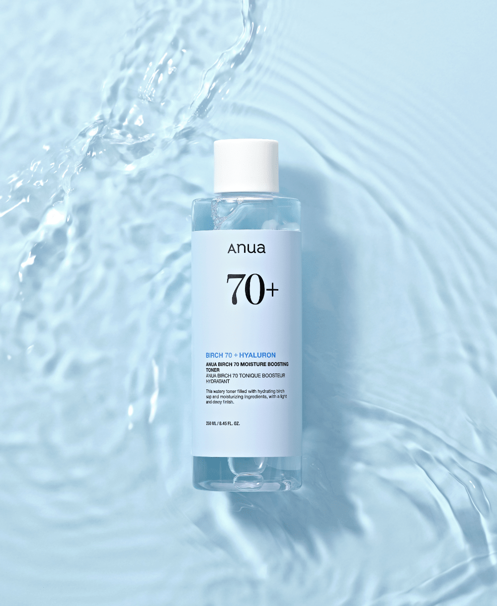 Anua Birch 70 Moisture Boosting Toner beside water