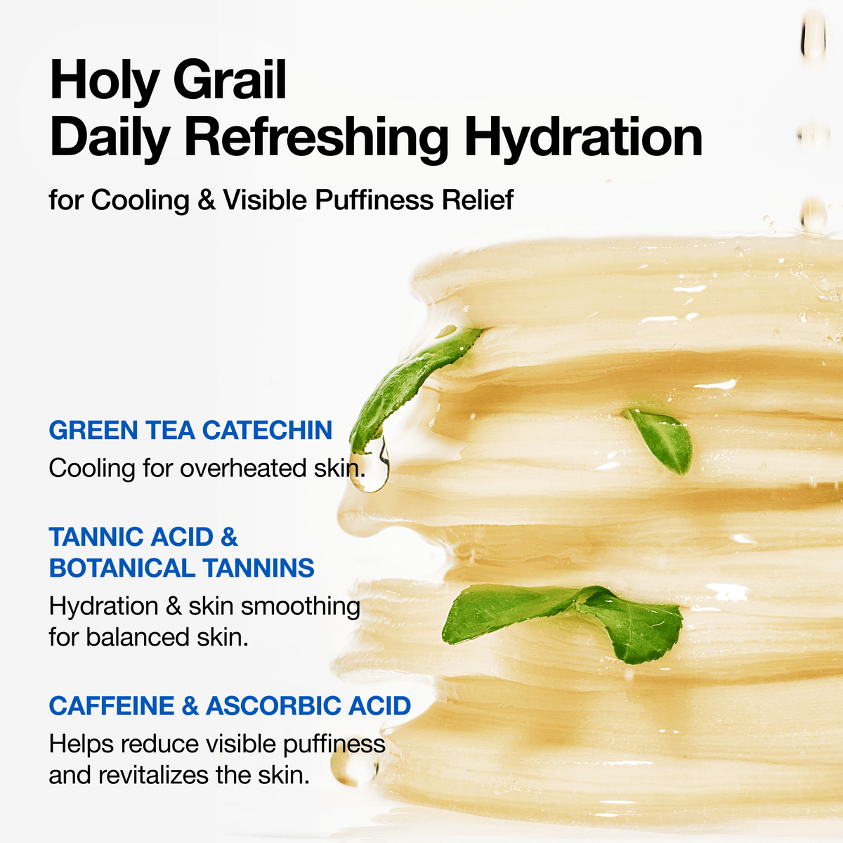 Anua Catechin Calming Pad official highlighted ingredients infographic