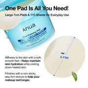 Anua Catechin Calming Pad official pad texture and makeup preparation infographic