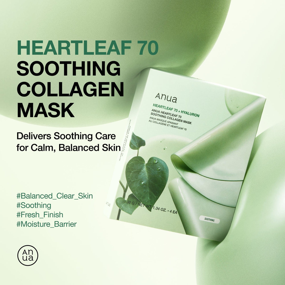 Anua Heartleaf 70 Soothing Collagen Mask soothing care and moisture barrier benefits