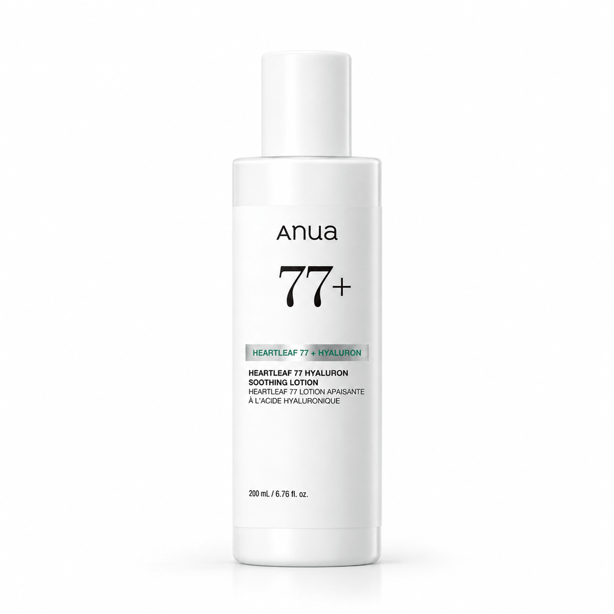 Anua Heartleaf 77 Hyaluron Soothing Lotion 200ml bottle on white