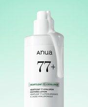 Anua Heartleaf 77 Hyaluron Soothing Lotion bottle and lotion texture