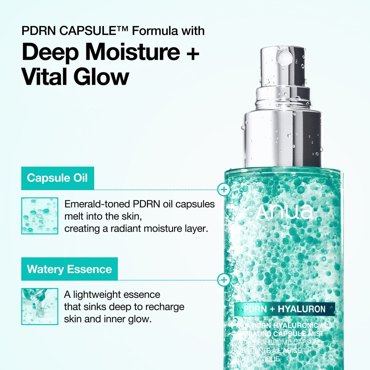 Anua PDRN Hyaluronic Acid Hydrating Capsule Mist 100ml official gallery image 5