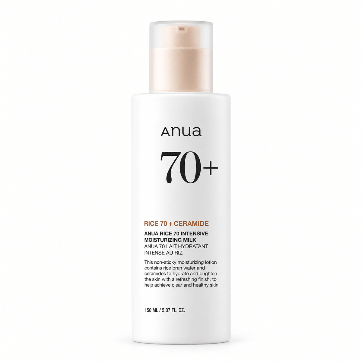 Anua Rice 70 Intensive Moisturizing Milk 150ml pump bottle