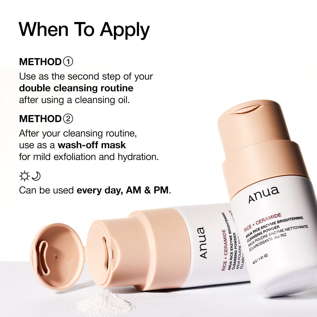 Anua Rice Enzyme Brightening Cleansing Powder routine placement and frequency