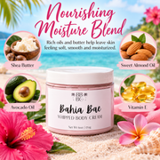 Bahia Bae shea butter almond avocado vitamin E ingredients