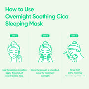 Banila Co Overnight Soothing Cica Sleeping Mask 100mL — Three-step overnight application and recommended frequency