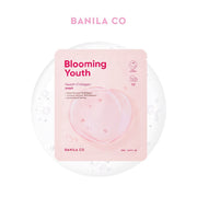 Banila Co Blooming Youth Peach Collagen Mask 10 Sheets — Individual mask sachet with unfolded sheet shape