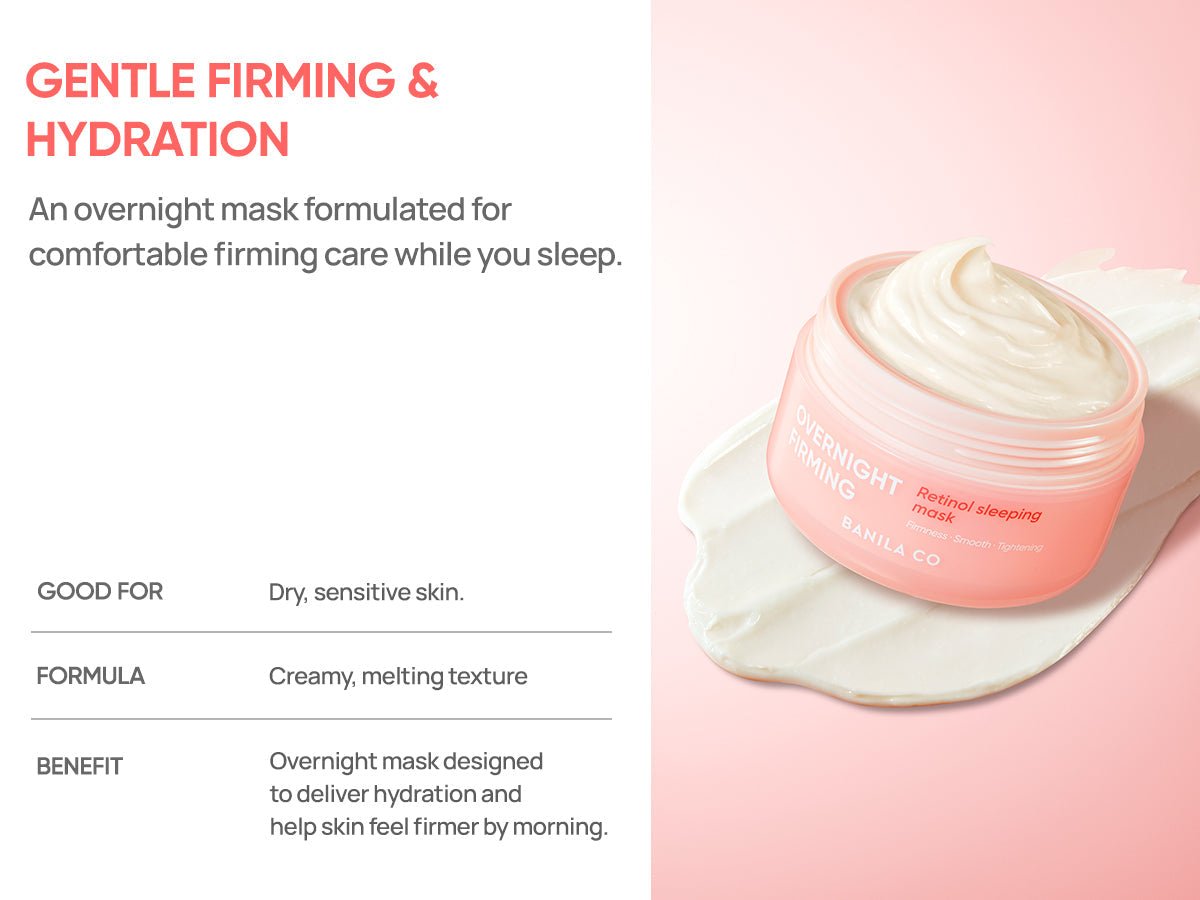 Banila Co Overnight Firming Retinol Sleeping Mask 100mL — Creamy texture and overnight firming-care benefits