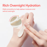 Banila Co Overnight Firming Retinol Sleeping Mask 100mL — Cream application on the hand and overnight hydration