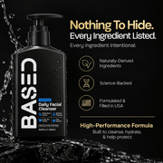 BASED Daily Facial Cleanser formula transparency infographic