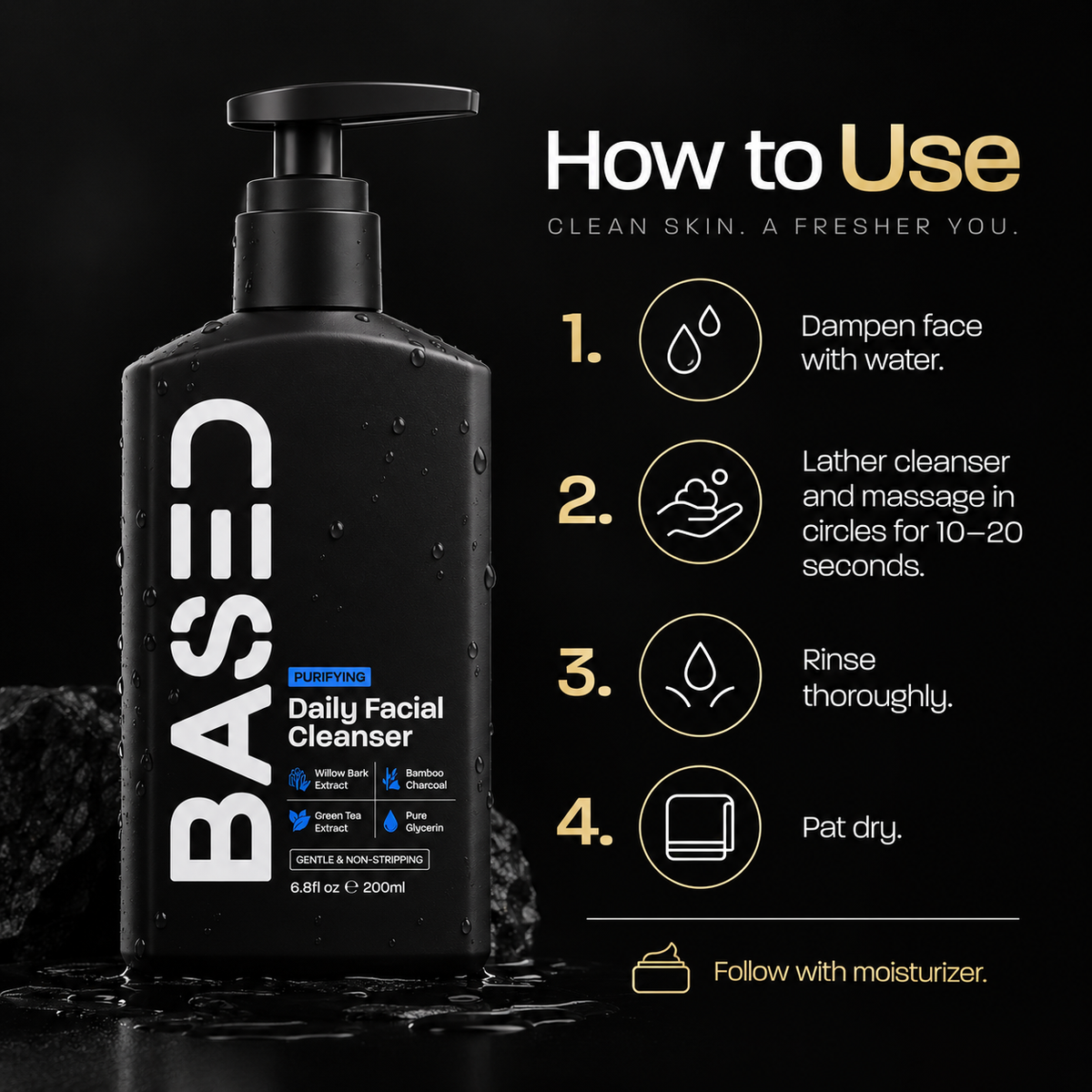 How to use BASED Purifying Daily Facial Cleanser