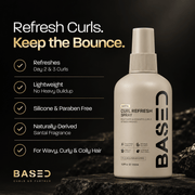 BASED Curl Refresh Spray day 2 and 3 curl refresh lightweight silicone and paraben free features