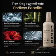 BASED Curl Refresh Spray key ingredients saccharide isomerate bamboo extract hibiscus extract and vitamin B5