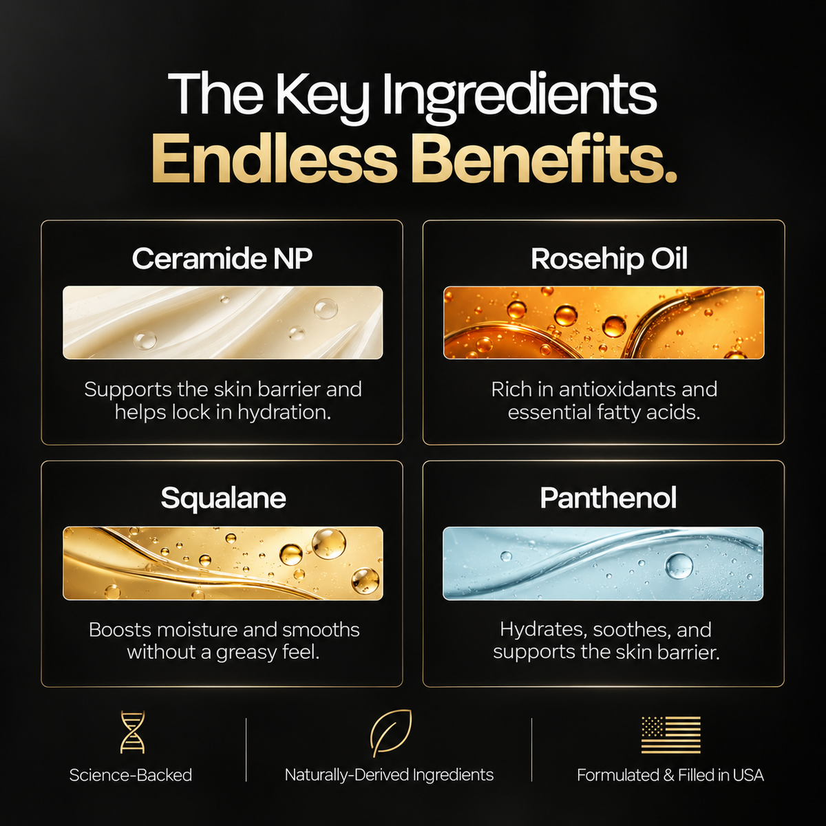BASED Daily Facial Moisturizer key ingredients Ceramide NP Rosehip Oil Squalane and Panthenol
