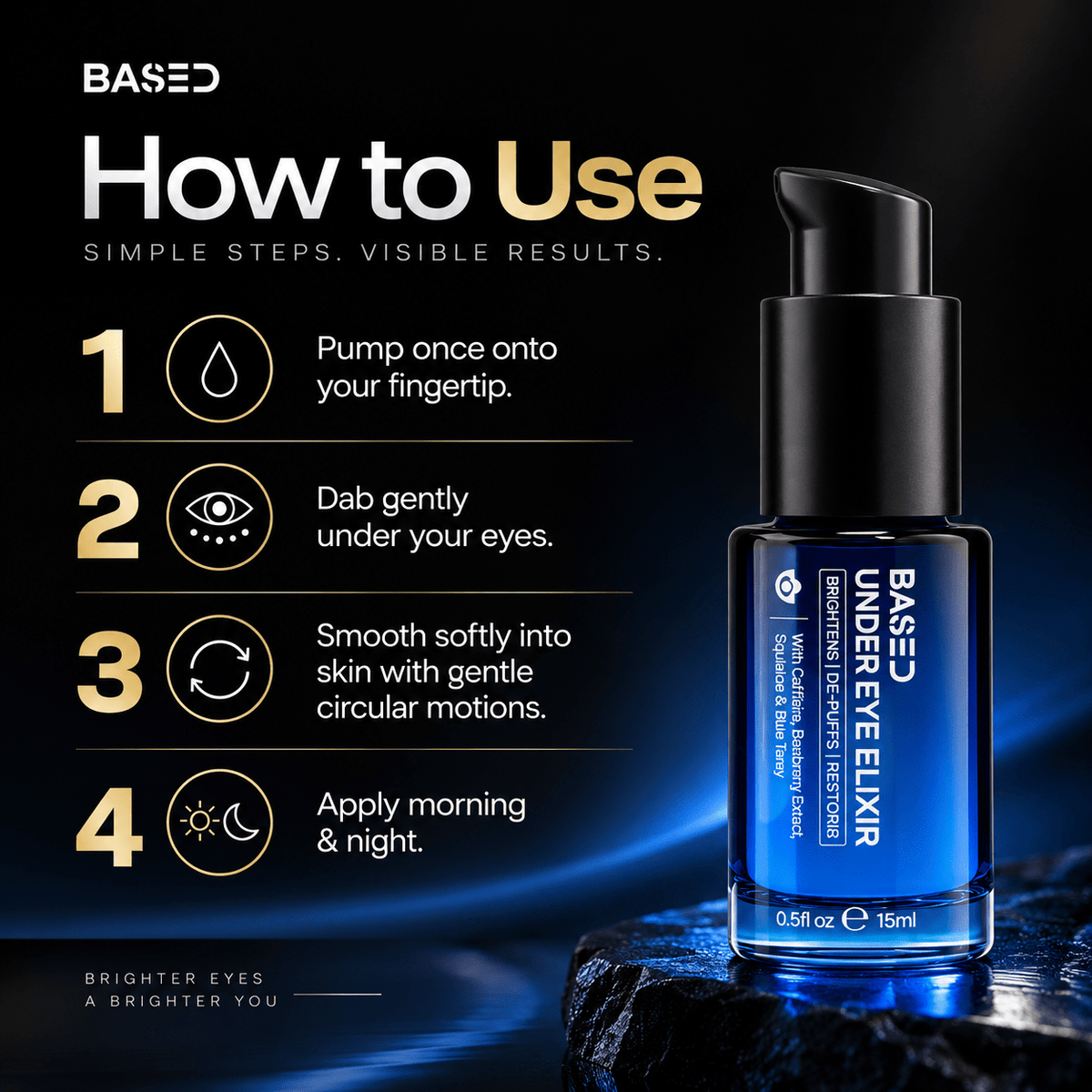 How to use BASED Under Eye Elixir