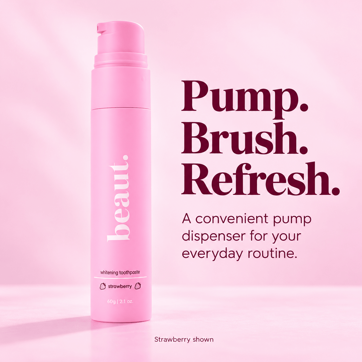 beaut. Whitening Toothpaste: Verified pump dispenser detail