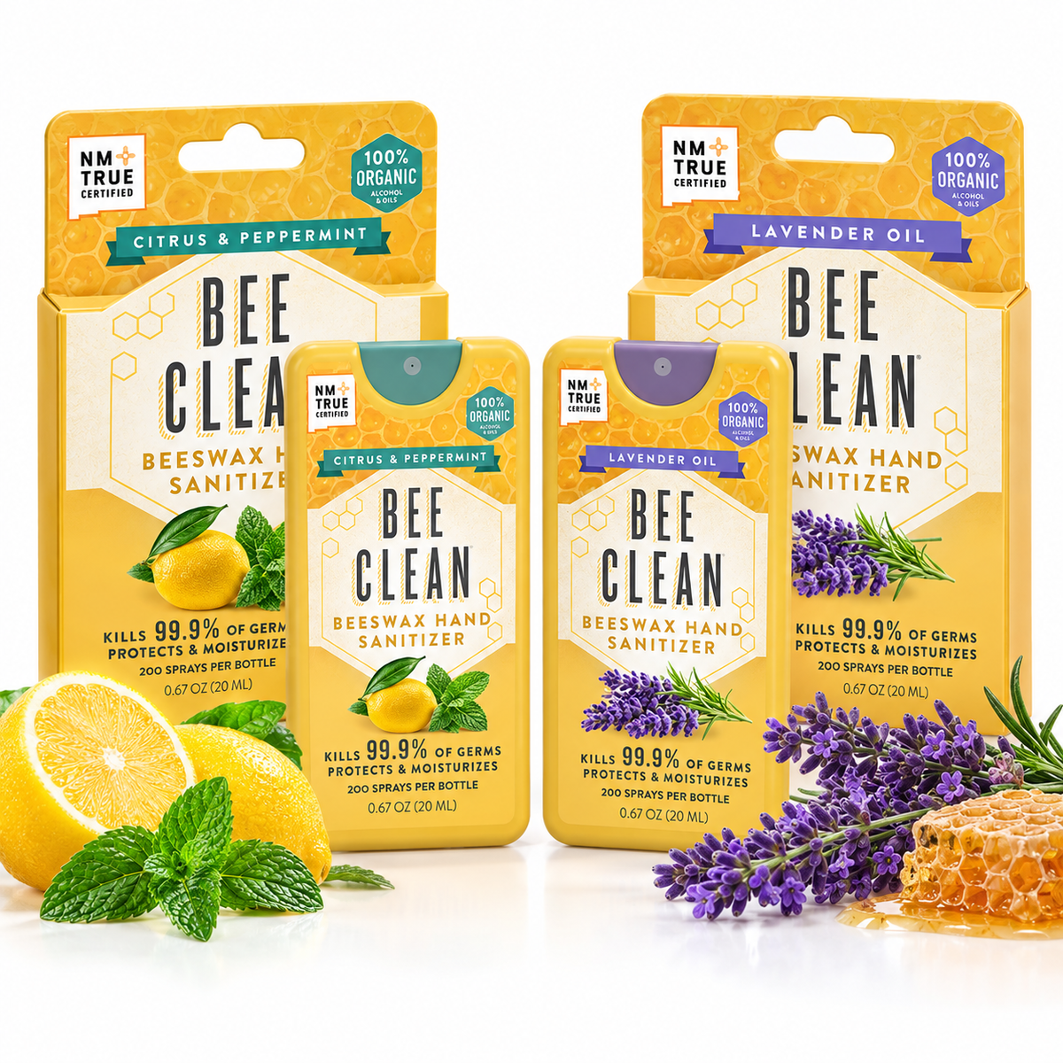 Bee Clean Beeswax Hand Sanitizer Citrus & Peppermint and Lavender Oil