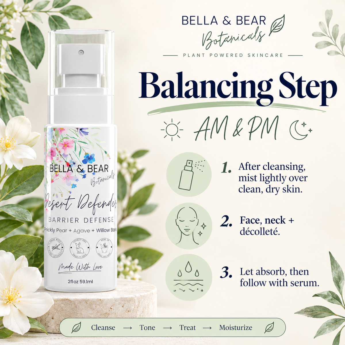 Desert Defender toner AM and PM balancing step how to use