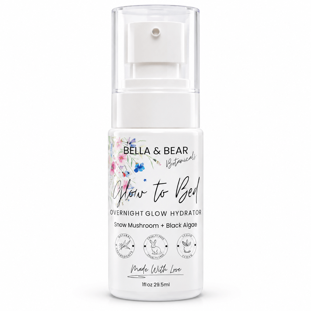 Bella & Bear Botanicals Glow-To-Bed Overnight Glow Hydrator 1 fl oz on white background