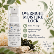 Bella & Bear Glow-To-Bed overnight hydration benefits infographic