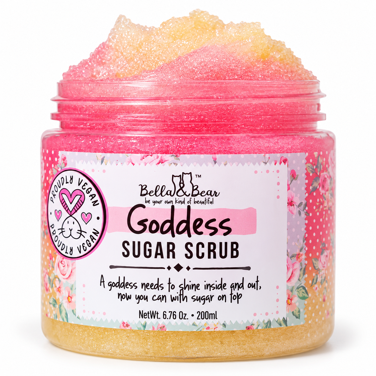 Bella & Bear Goddess Sugar Scrub 6.76 oz on white background