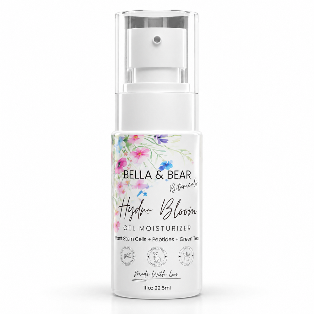 Bella & Bear Botanicals Hydro Bloom Gel Moisturizer 1 fl oz on white background
