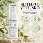 Bella & Bear Hydro Bloom suitable skin types infographic
